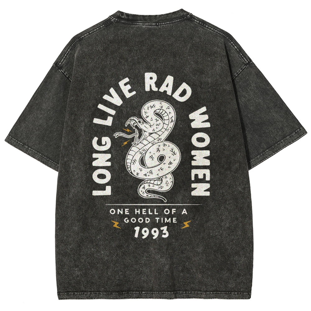 Long Live Rad Women Vintage Snowflake Washed T-Shirt-moweekender
