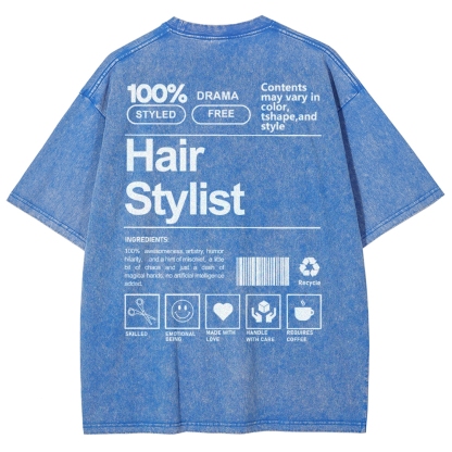 Hair Stylist Addcustom Washed T-shirt