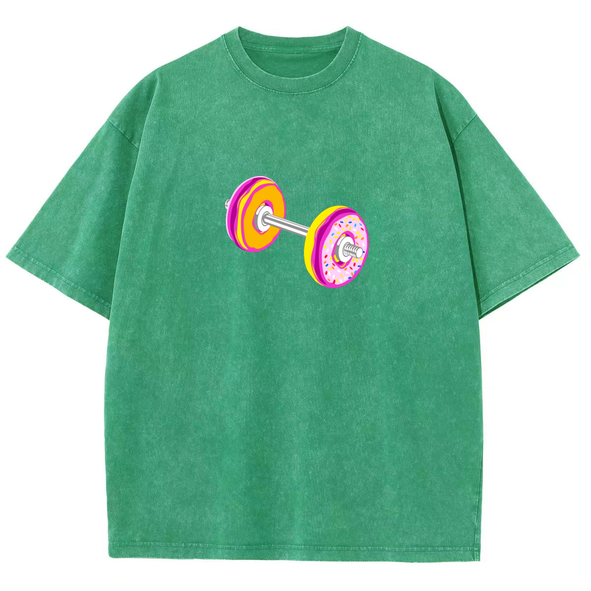 Barbell Donuts Unisex Washed T-Shirt-moweekender