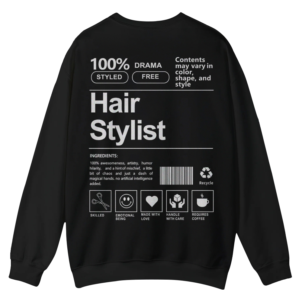 Hair Stylist Pattern Crew Neck Sweatshirt-moweekender