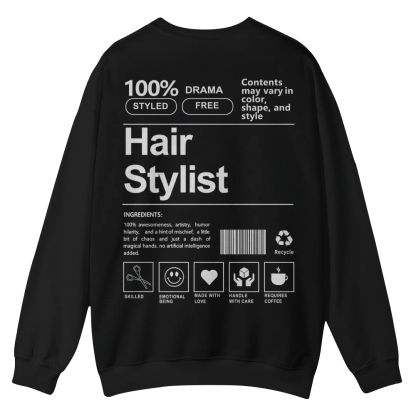 Hair Stylist Pattern Crew Neck Sweatshirt-moweekender