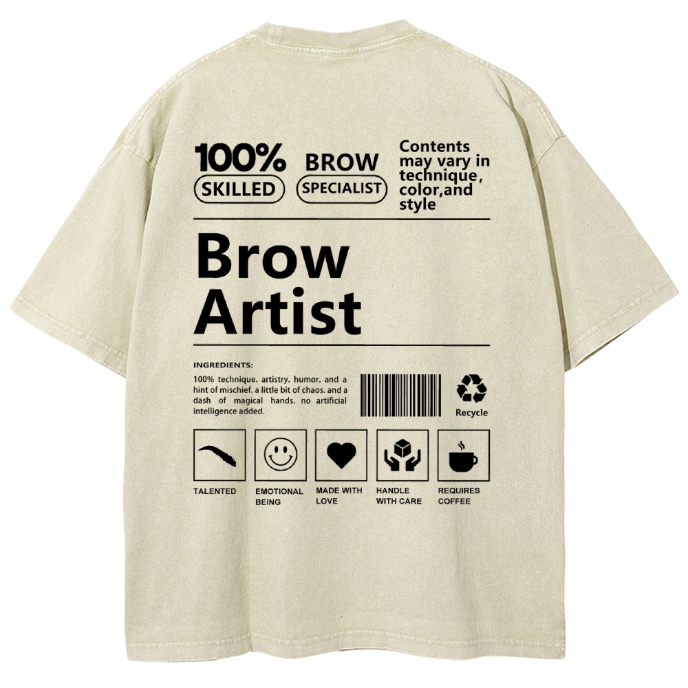 Brow Artist Vintage Snowflake Washed T-Shirt