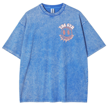 The Gym Is My Phych World Vintage Snowflake Washed T-Shirt-moweekender