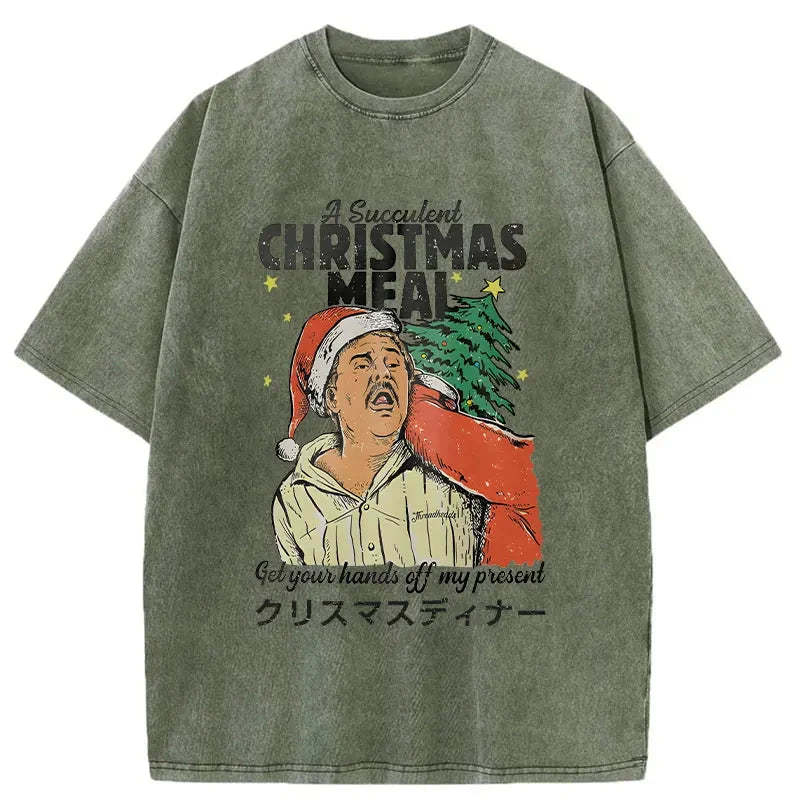 Christmas Meal Washed Vintage T-Shirt-moweekender