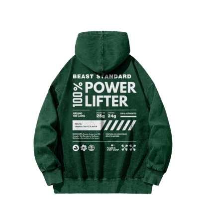 Power Lifter Casual Washed Hoodie-moweekender