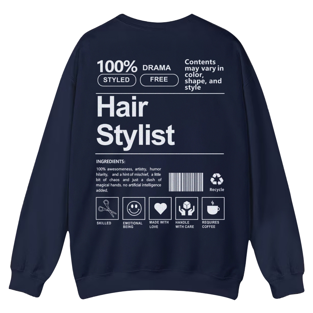 Hair Stylist Pattern Crew Neck Sweatshirt-moweekender