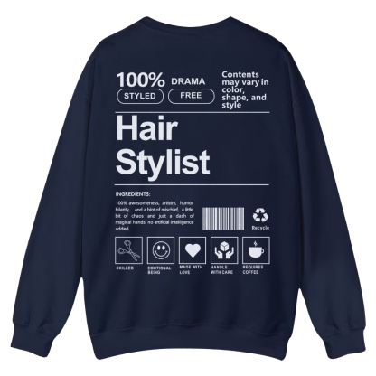 Hair Stylist Pattern Crew Neck Sweatshirt-moweekender