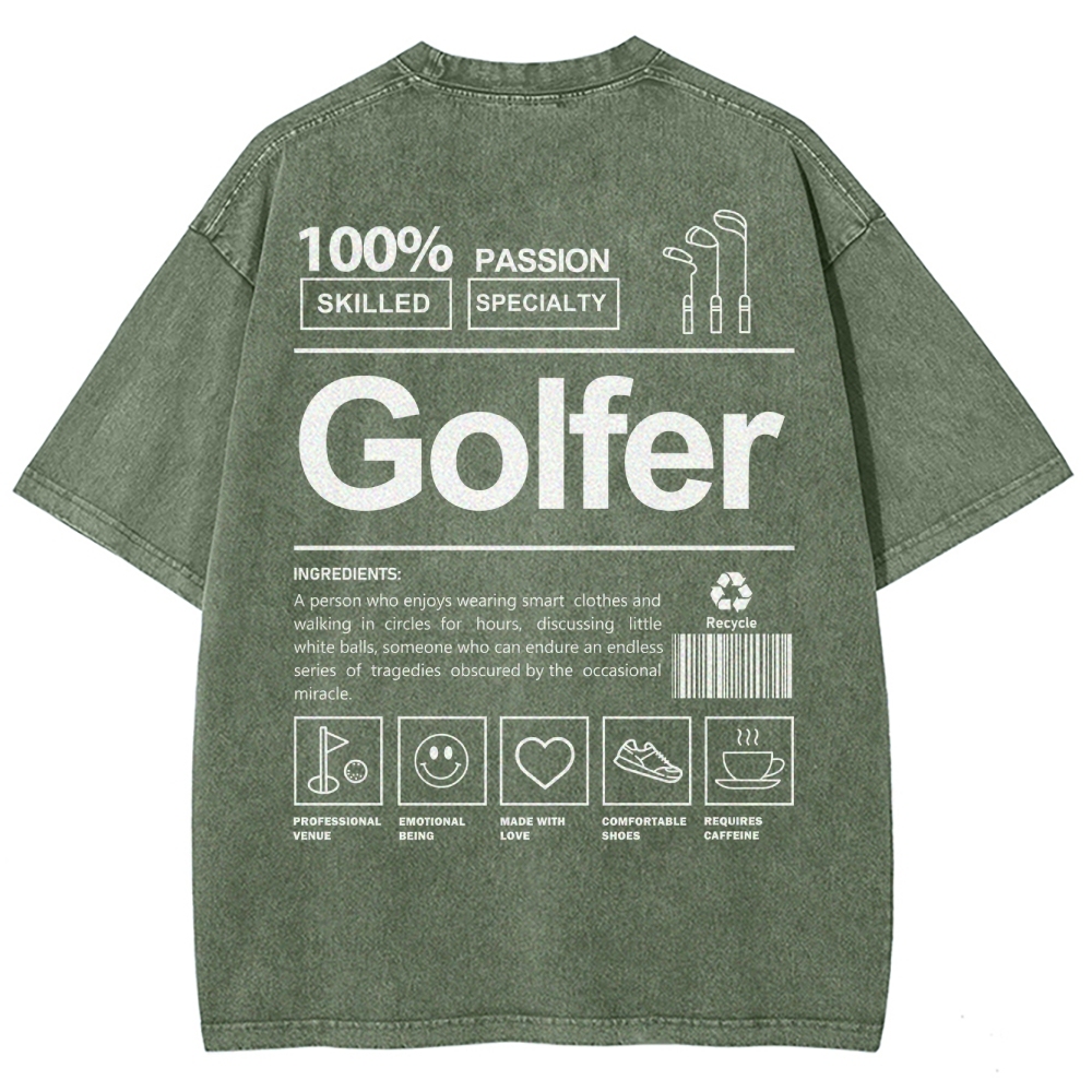 Golfer Unisex Fit Washed T-Shirt-moweekender