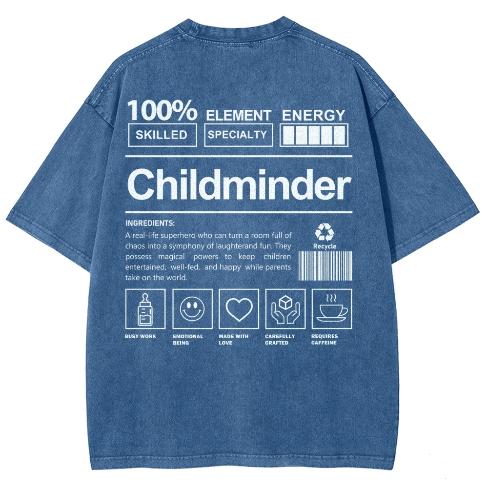 Childminder Unisex Fit Washed T-Shirt-moweekender