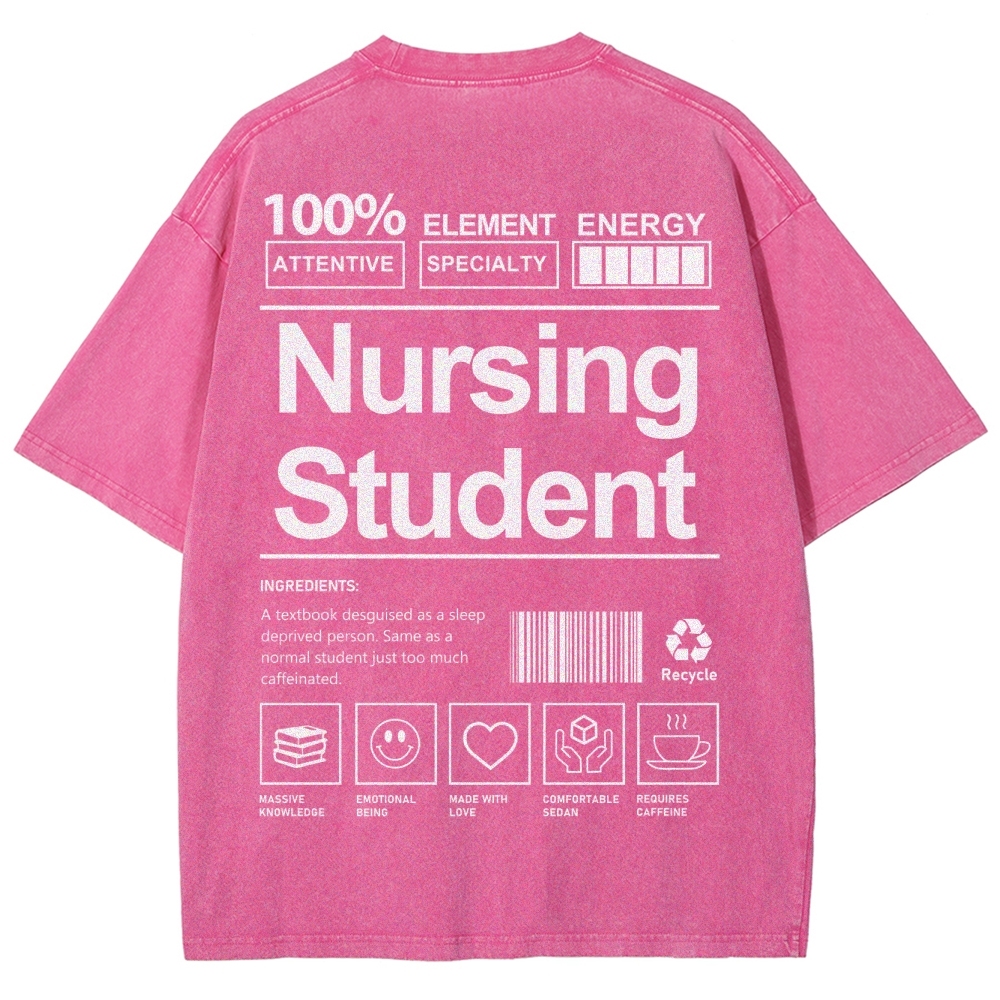 Nursing Student Unisex Fit Washed T-Shirt