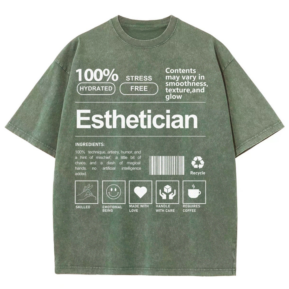 Esthetician Unisex Fit Washed T-Shirt-moweekender