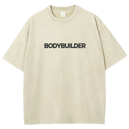 Body Builder Unisex Fit Washed T-Shirt-moweekender