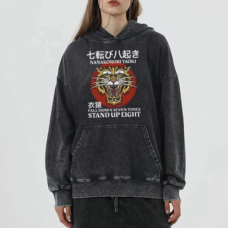 Retro Tiger Washed Vintage Hoodie-moweekender