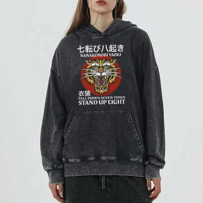 Retro Tiger Washed Vintage Hoodie-moweekender