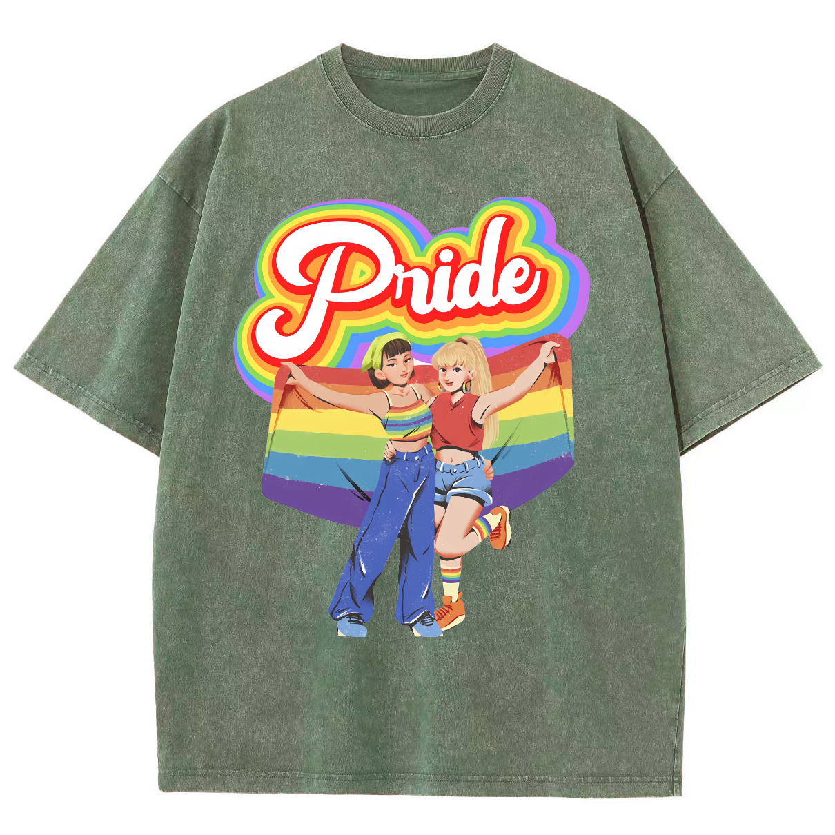 Pride Unisex Fit Washed Oversized T-Shirt-moweekender