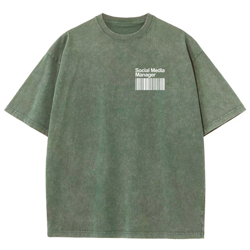 Social Media Manager Unisex Fit Washed T-Shirt-moweekender