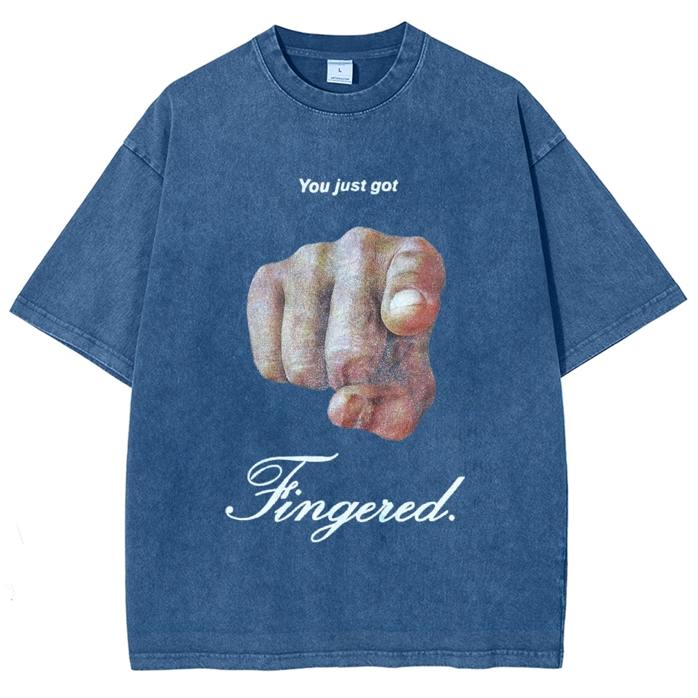 You Just Got Fingerd Vintage Snowflake Washed T-Shirt-moweekender