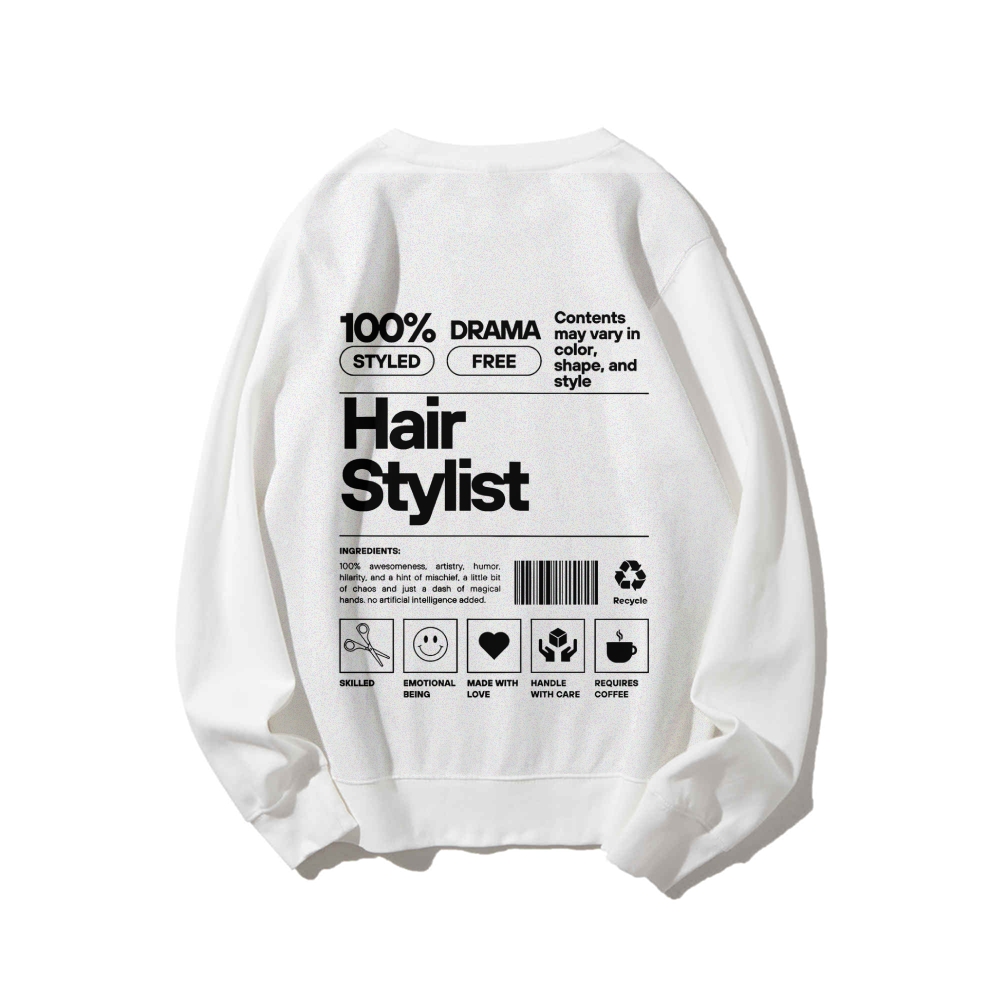 Hair Stylist Casual Crew Neck Sweatshirt-moweekender