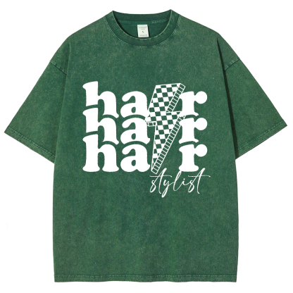 Hair Stylist Unisex Fit Washed T-Shirt-moweekender