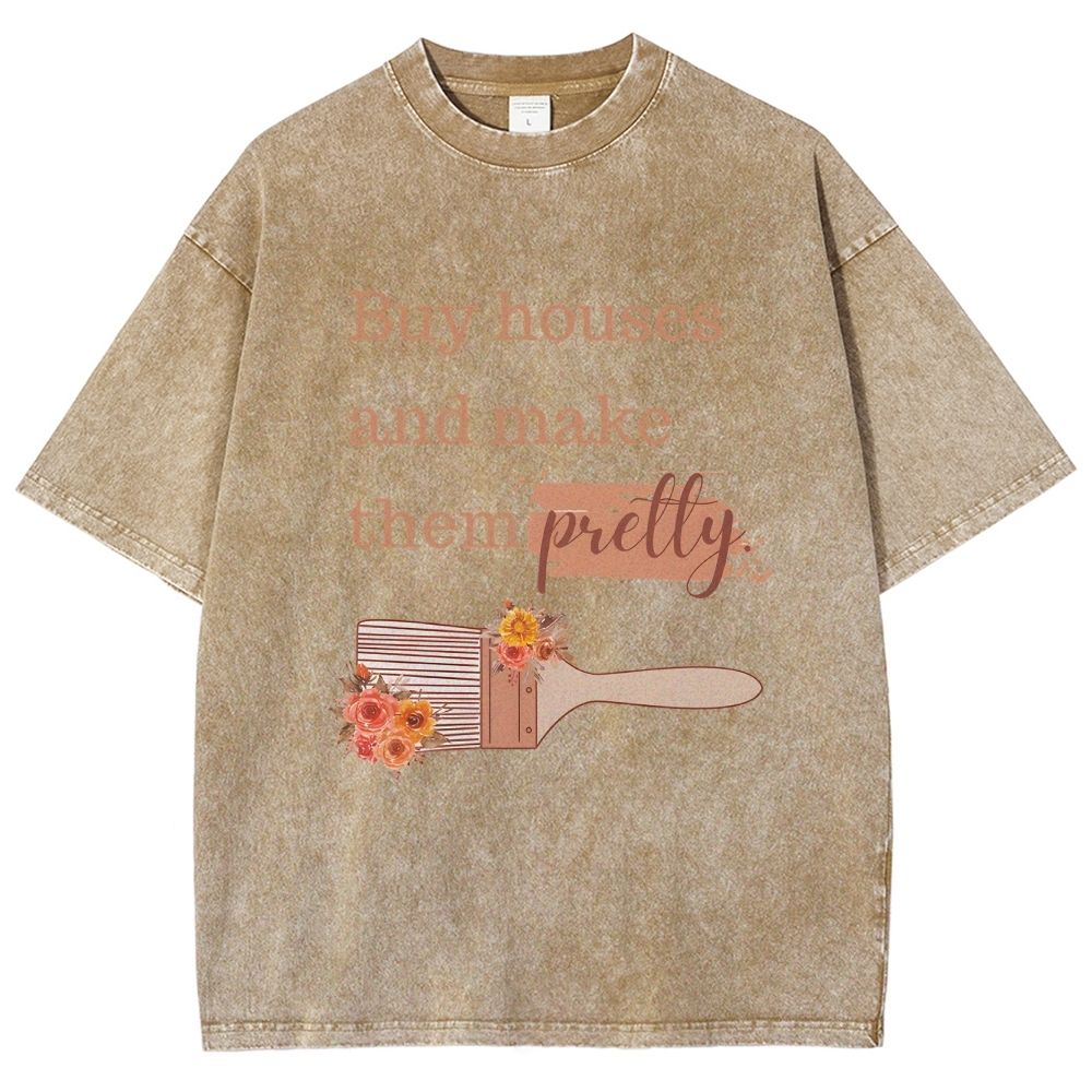 buy house Unisex Fit Washed T-Shirt-moweekender