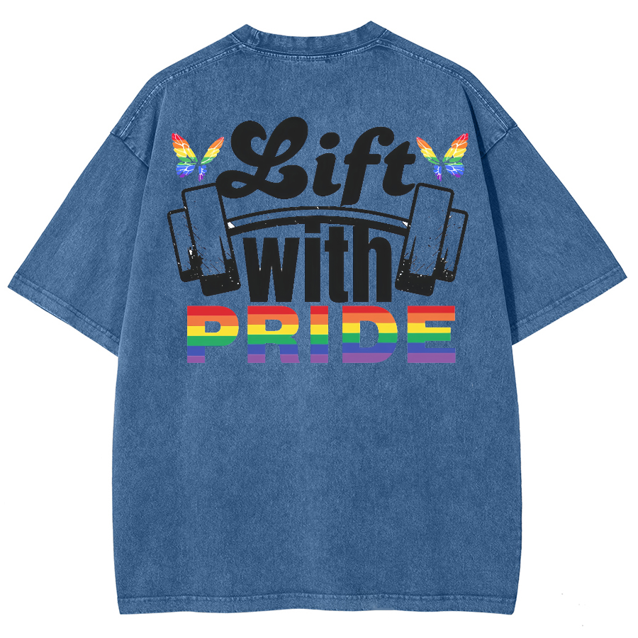 Pride Lift Unisex Vintage Washed Short Sleeve T-Shirt-moweekender