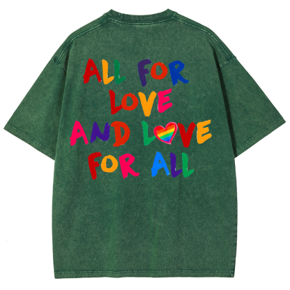 All For Love And Love For All Washed Oversized T-Shirt-moweekender