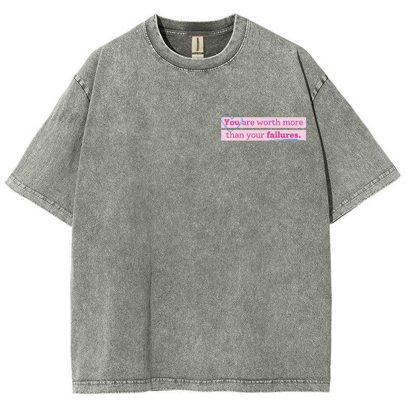 You Are Worth Morethan Your Failures Vintage Snowflake Washed T-Shirt-moweekender