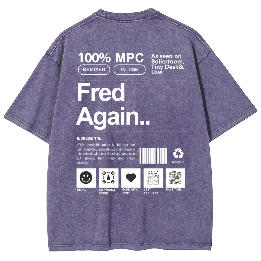 Fred Again Unisex Fit Washed Oversized T-Shirt-moweekender