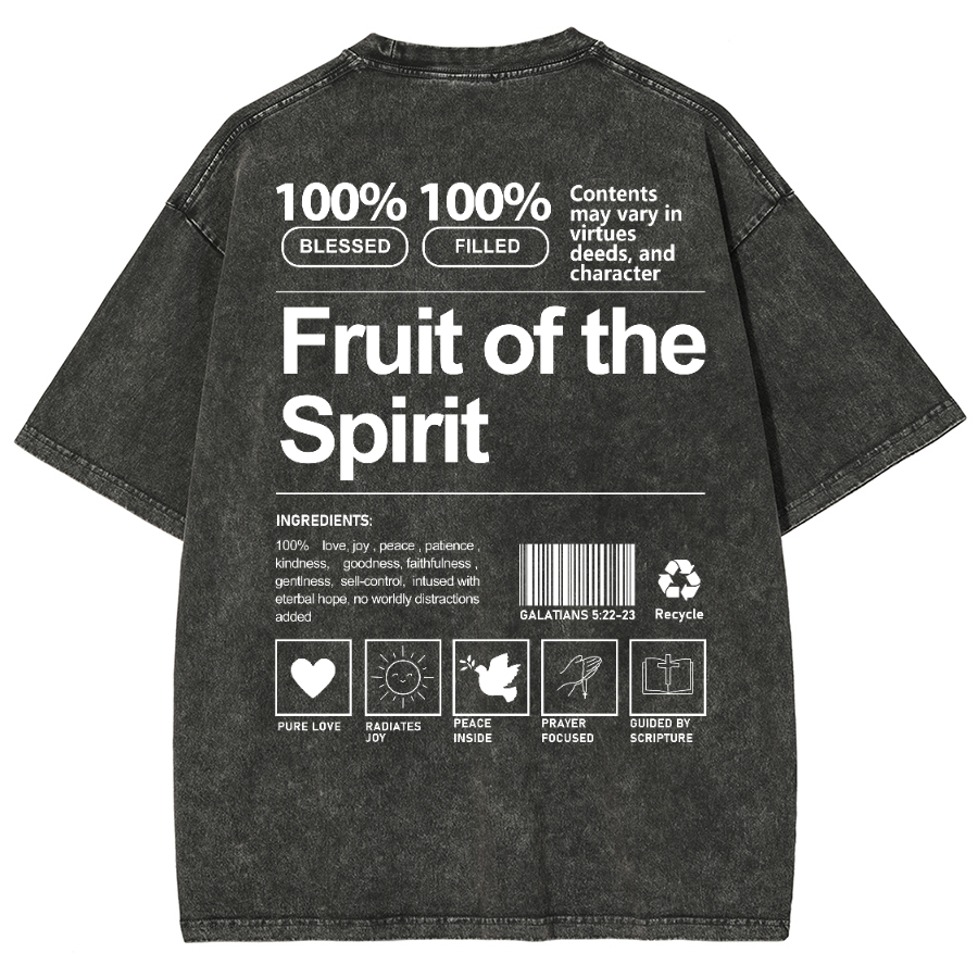 Fruit Of The Spirit Unisex Fit Washed Oversized T-Shirt-moweekender