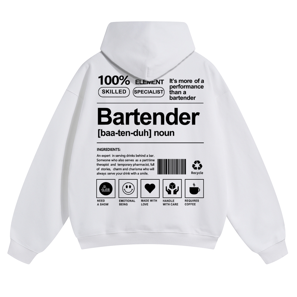Bartender Unisex Casual Anime Print Hoodie-moweekender