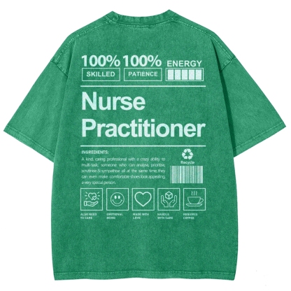 Nurse Practitioner Unisex Fit Washed T-Shirt-moweekender