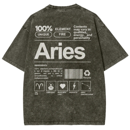 Aries Unisex Fit Washed T-Shirt