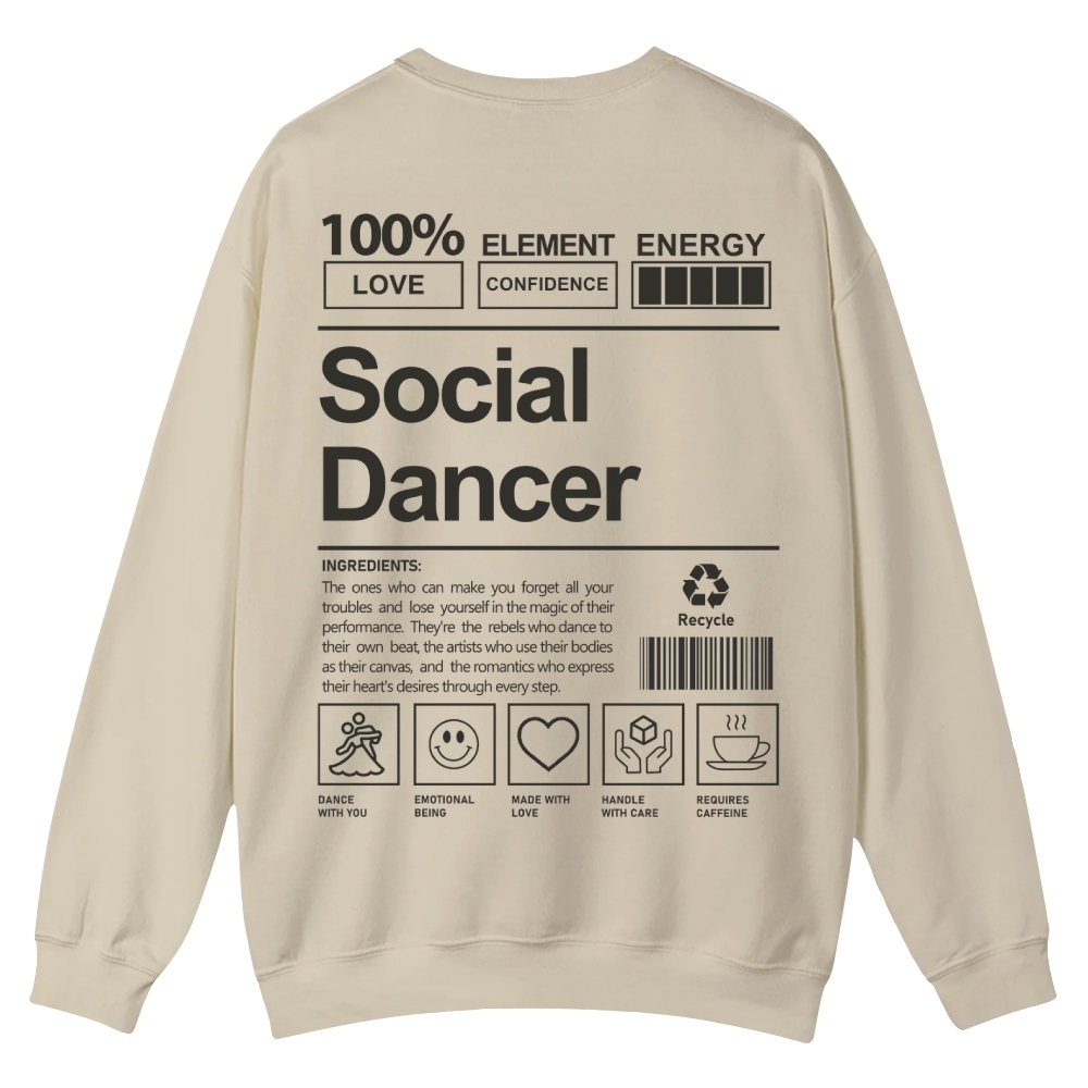 Social Dancer Casual Crewneck Sweatshirt-moweekender