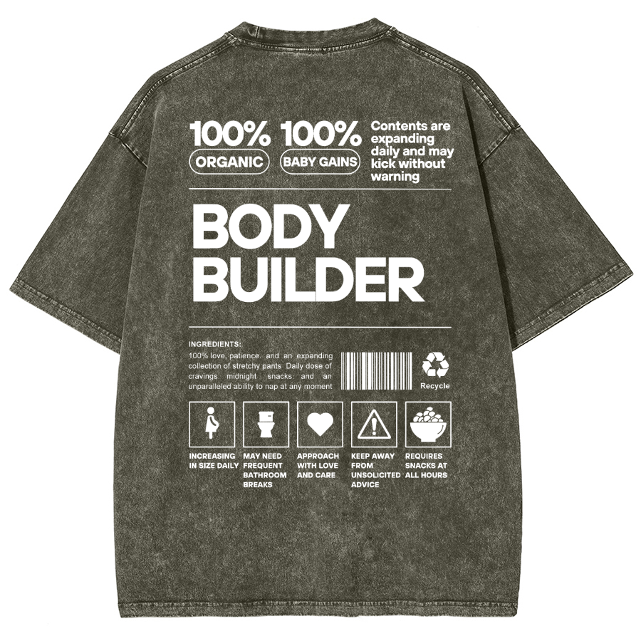 Body Builder Unisex Fit Washed T-Shirt-moweekender
