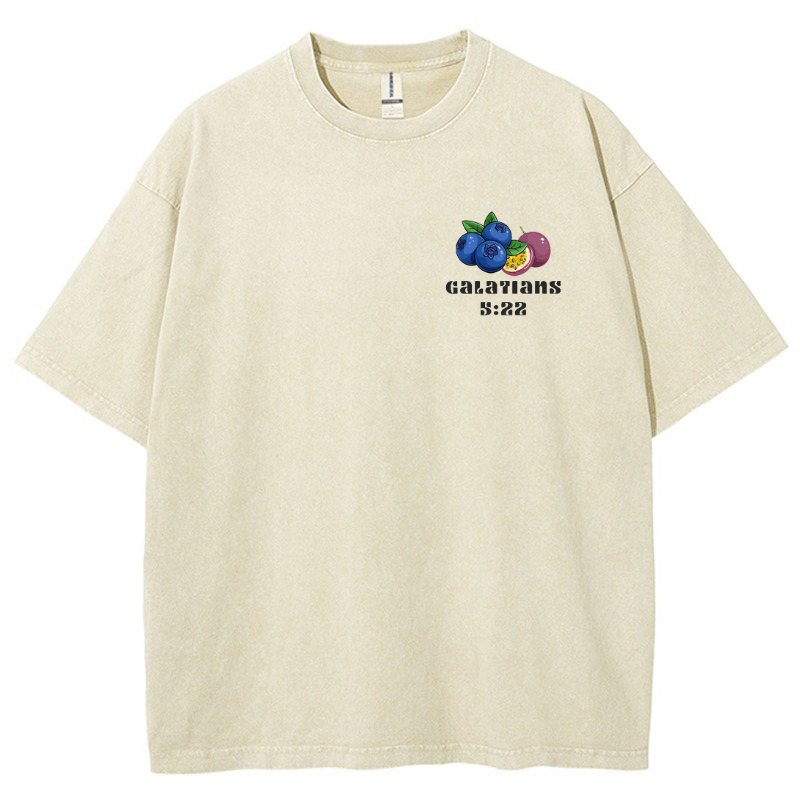 Fruit Of The Spirit Vintage Snowflake Washed T-Shirt-moweekender