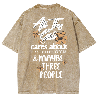 Cares About Is The Gym Unisex Fit Washed T-Shirt-moweekender