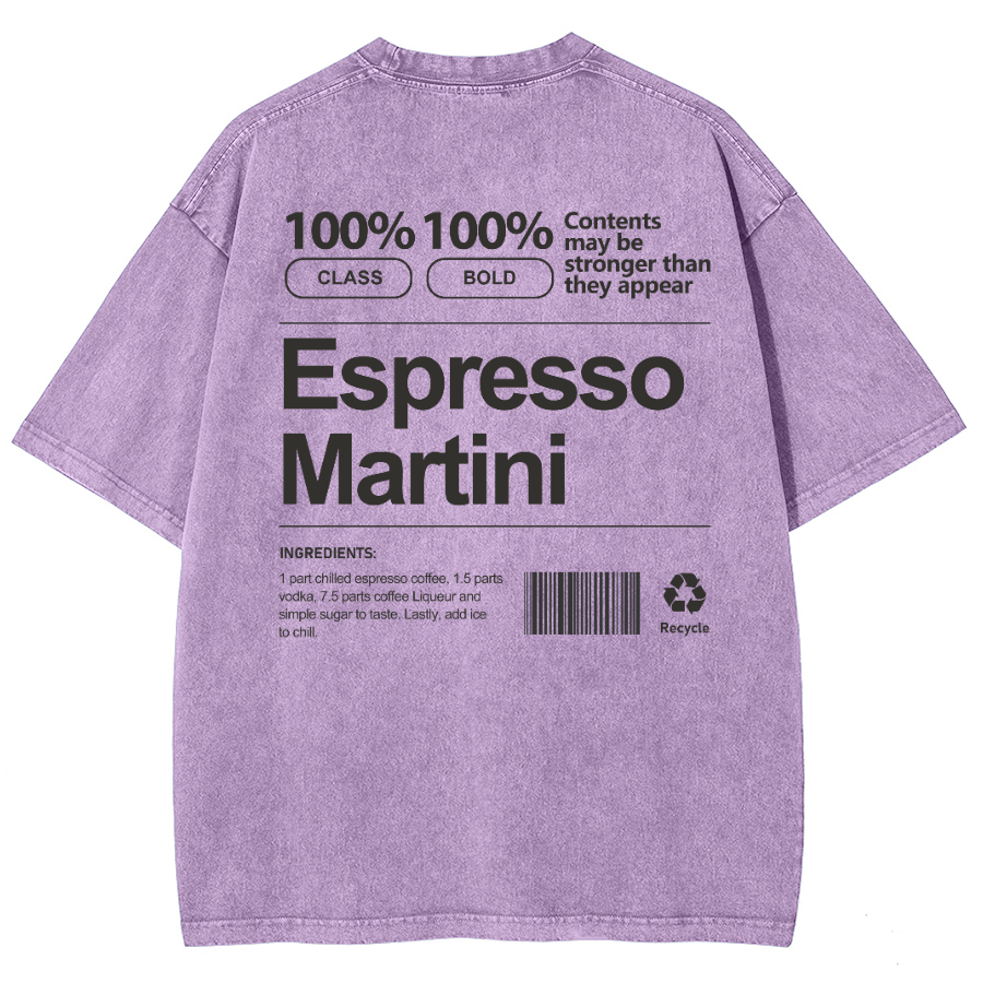 Espresso Martini Unisex Fit Washed Oversized T-Shirt-moweekender
