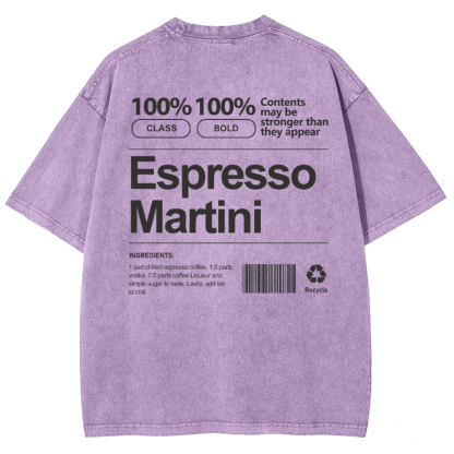 Espresso Martini Unisex Fit Washed Oversized T-Shirt-moweekender