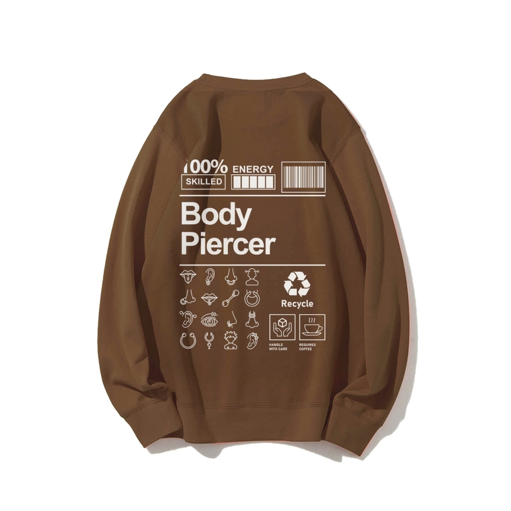 Body Piercer Casual Crewneck Sweatshirt-moweekender