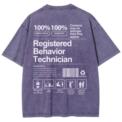 Registered Behavior Technician Unisex Fit Washed T-Shirt-moweekender