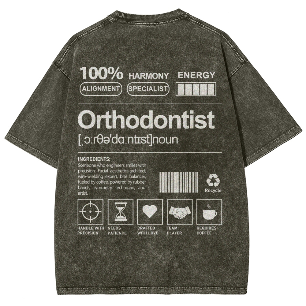 Orthodontist Unisex Fit Washed T-Shirt-moweekender
