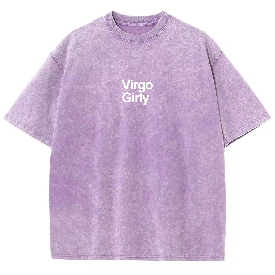 Virgo Girly Unisex Fit Washed Oversized T-Shirt-moweekender