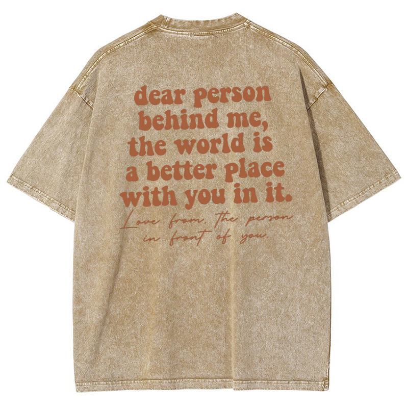 Dear person behind me Vintage Snowflake Washed T-Shirt-moweekender