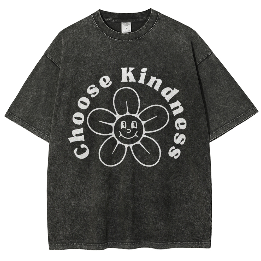 Choose Kindness Vintage Snowflake Washed T-Shirt-moweekender