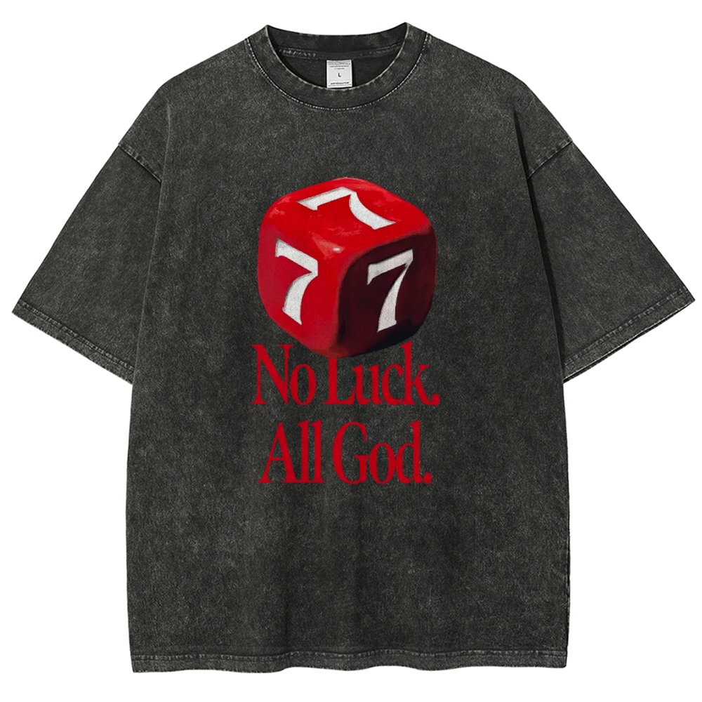 Not Luck All God Vintage Snowflake Washed T-Shirt-moweekender