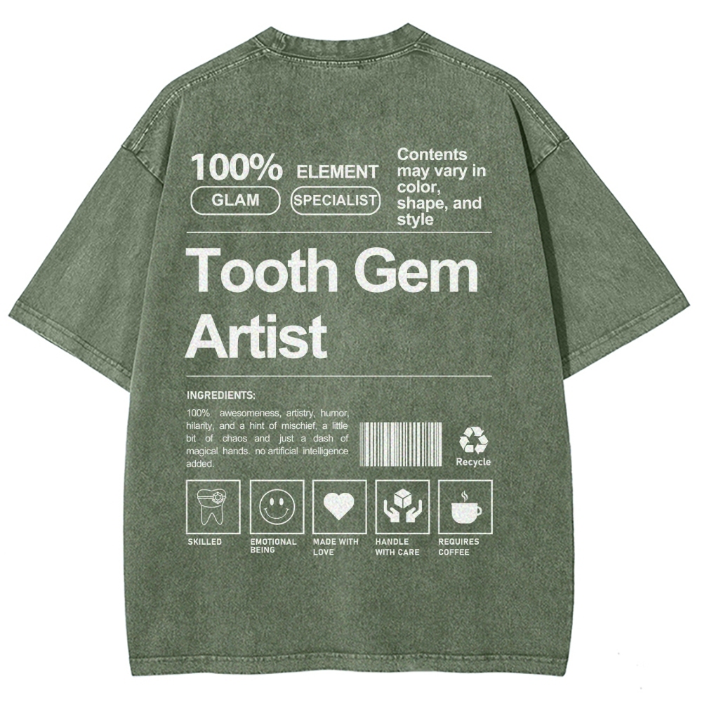 Tooth Gem Artist Unisex Fit Washed T-Shirt-moweekender