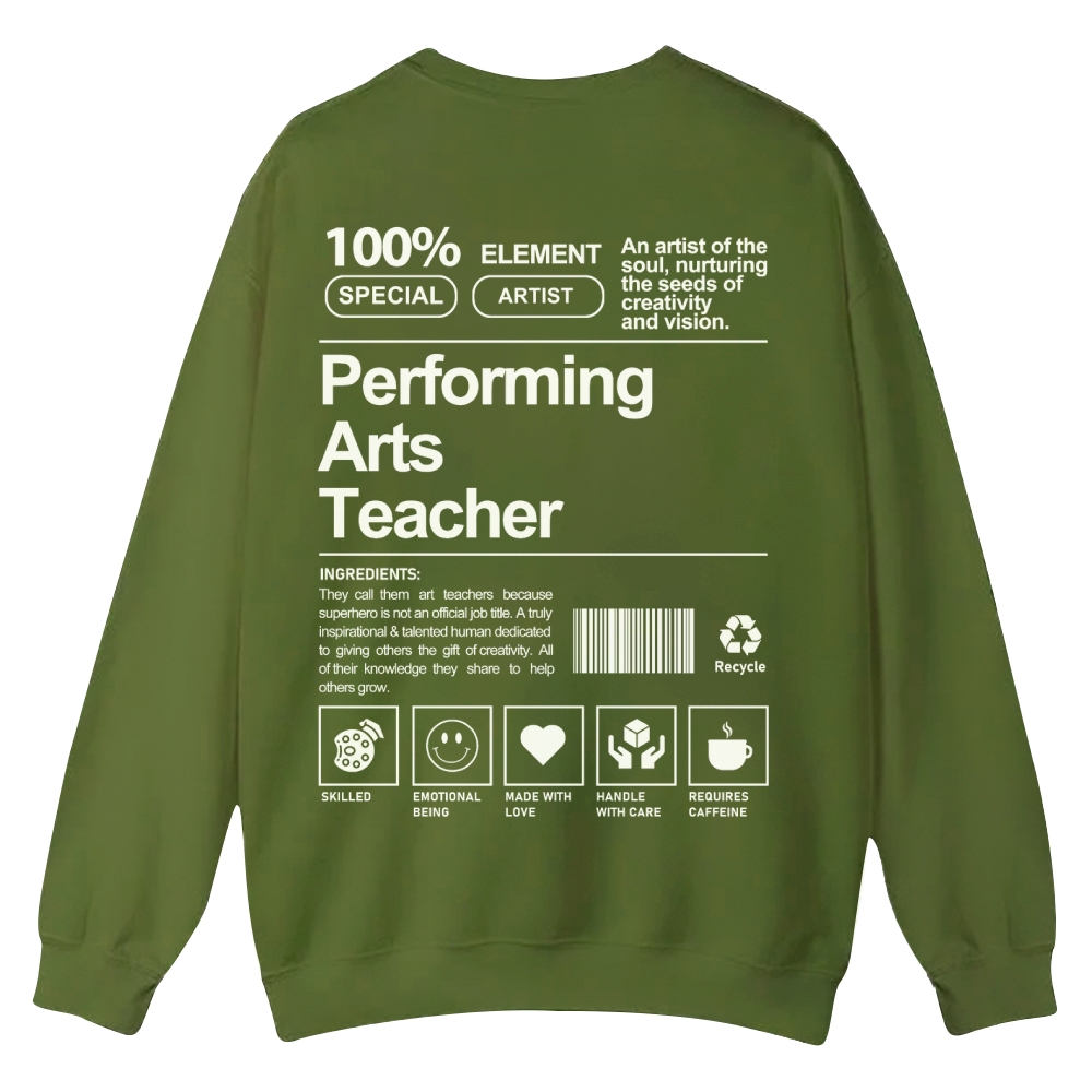Performing Arts Teacher Casual Crewneck Sweatshirt-moweekender