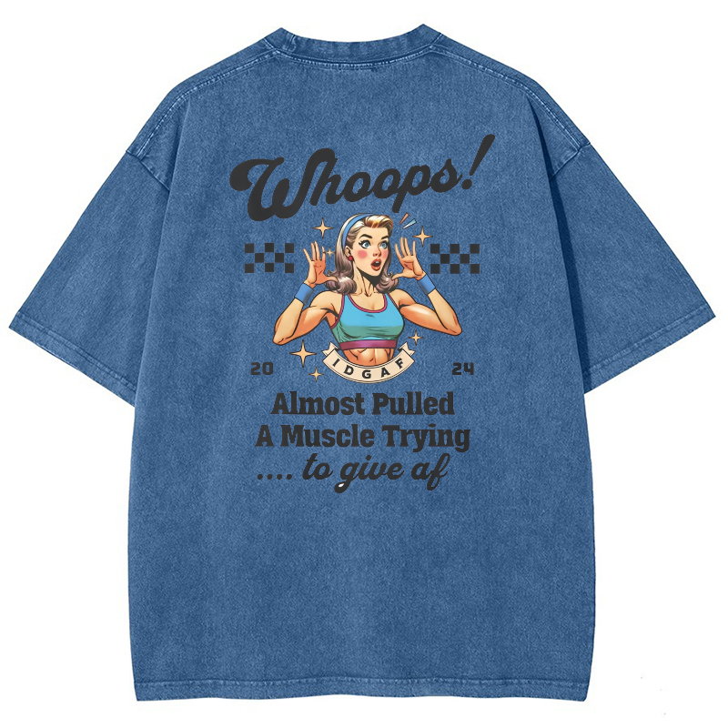 Whoops! Almost Pulled A Muscle TryingTo Give AF Vintage Snowflake Washed T-Shirt-moweekender