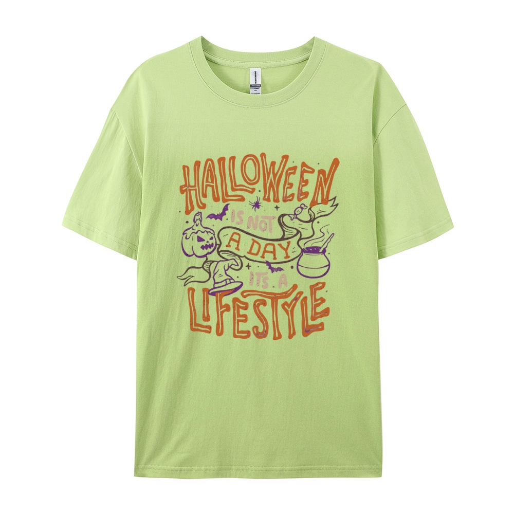 Halloween is life Cotton Short-Sleeved T-Shirt-moweekender