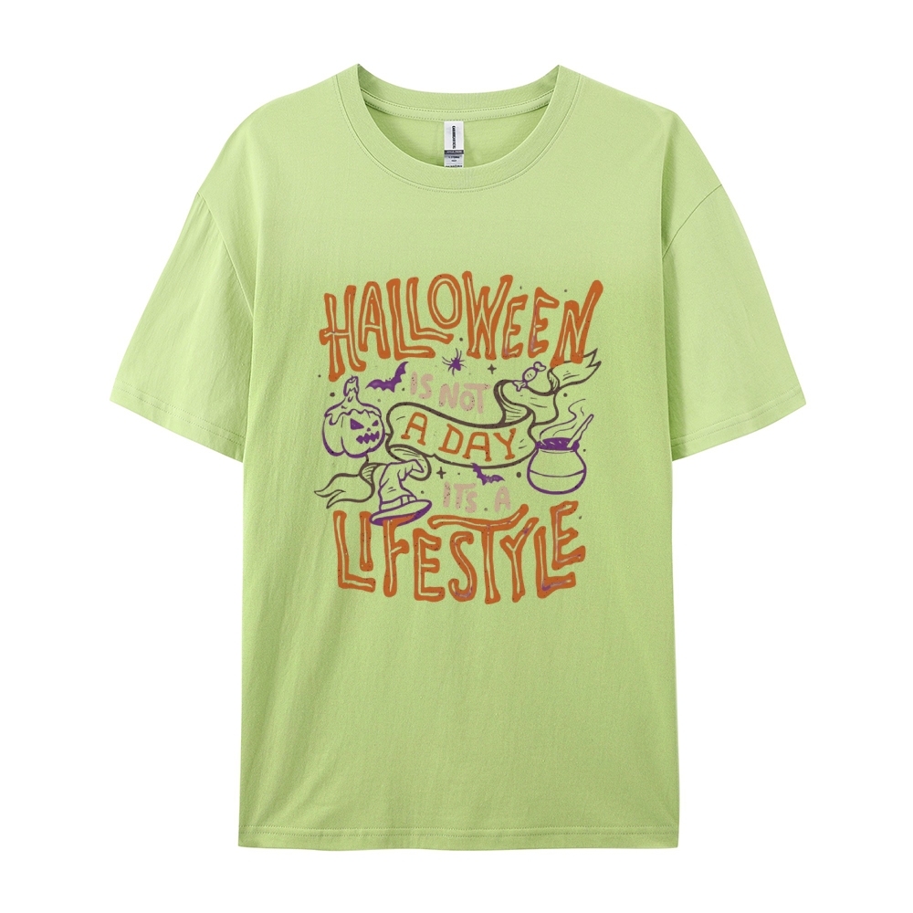 Halloween is life Cotton Short-Sleeved T-Shirt-moweekender